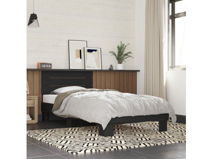 Multidom Posteľný rám čierny 90x200 cm kompozitné drevo a kov