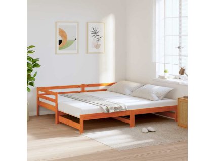 Multidom Vysúvacia denná posteľ voskovohnedá 90x200 cm masívna borovica