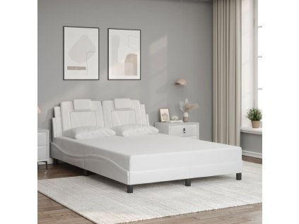 Multidom Rám postele Viana bez matraca biely 140x190 cm umelá koža