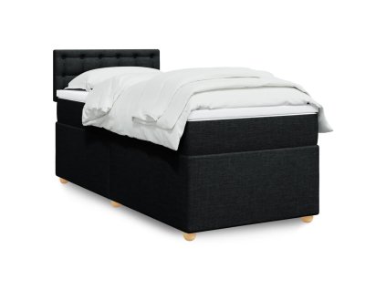 Multidom Posteľný rám boxspring s matracom čierny 80x200 cm látka