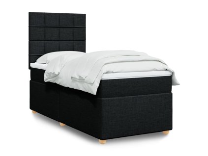Multidom Posteľný rám boxspring s matracom čierny 80x200 cm látka