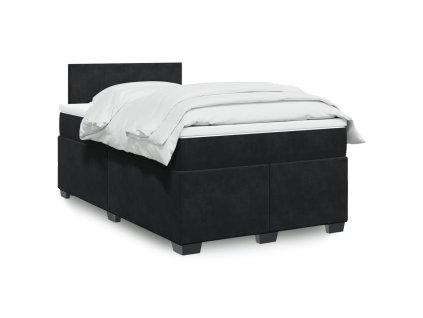 Multidom Posteľný rám boxspring s matracom čierny 120x200 cm zamat