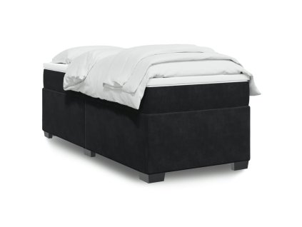 Multidom Posteľný rám boxspring s matracom čierny 90x200 cm zamat