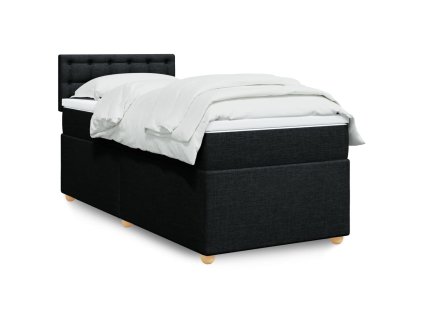 Multidom Posteľný rám boxspring s matracom čierny 90x190 cm látka