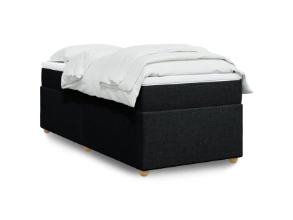 Multidom Posteľný rám boxspring s matracom čierny 90x190 cm látka