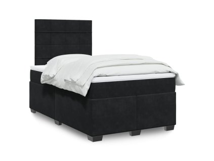 Multidom Posteľný rám boxspring s matracom čierny 120x200 cm zamat