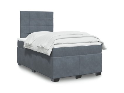 Multidom Posteľný rám boxspring s matracom tmavosivý 90x190 cm zamat