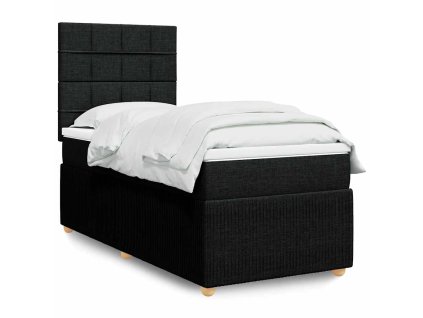 Multidom Posteľný rám boxspring s matracom čierny 90x190 cm látka