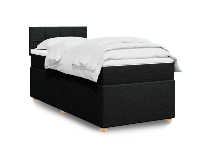 Multidom Posteľný rám boxspring s matracom čierny 90x200 cm látka