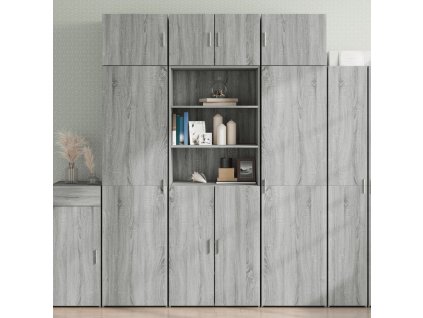 Multidom Úložná skrinka sivá sonoma 70x42,5x225 cm kompozitné drevo