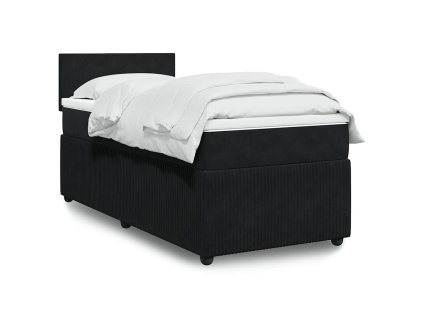 Multidom Posteľný rám boxspring s matracom čierny 80x200 cm zamat