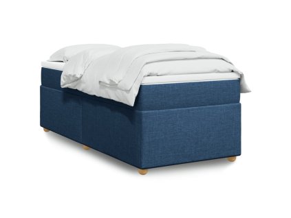 Multidom Posteľný rám boxspring s matracom modrý 90x200 cm látka