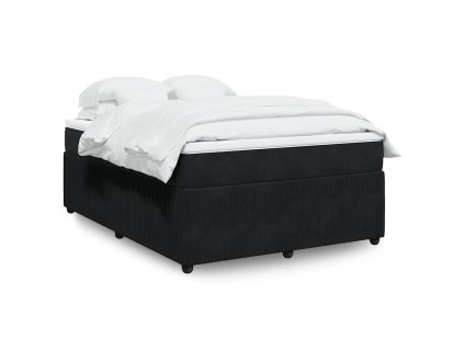 Multidom Posteľný rám boxspring s matracom čierny 140x190 cm zamat