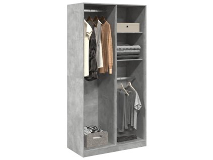 Multidom Šatník, betónovo sivý 100x50x200 cm, kompozitné drevo