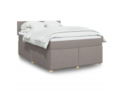 Multidom Posteľný rám boxspring s matracom sivohned 140x200 cm látka