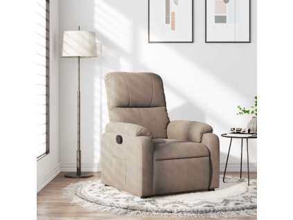 Multidom Polohovacie kreslo sivohnedé mikrovláknová látka