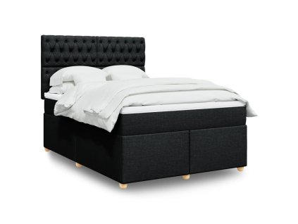 Multidom Posteľný rám boxspring s matracom čierny 160x200 cm látka