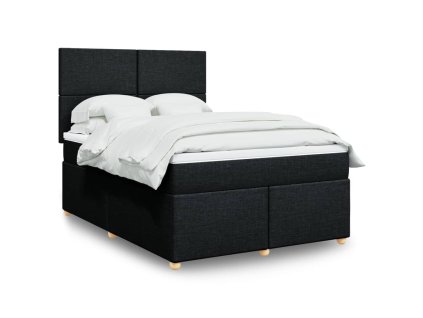 Multidom Posteľný rám boxspring s matracom čierny 140x200 cm látka