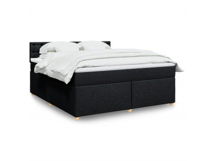 Multidom Posteľný rám boxspring s matracom čierny 180x200 cm látka