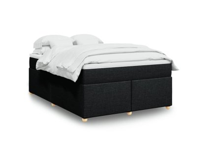 Multidom Posteľný rám boxspring s matracom čierny 160x200 cm látka