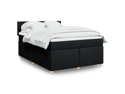 Multidom Posteľný rám boxspring s matracom čierny 140x200 cm látka
