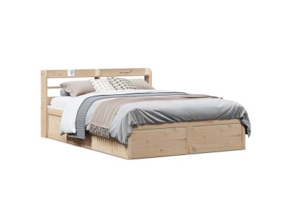 Multidom Posteľný rám s čelom 140x190 cm borovicový masív