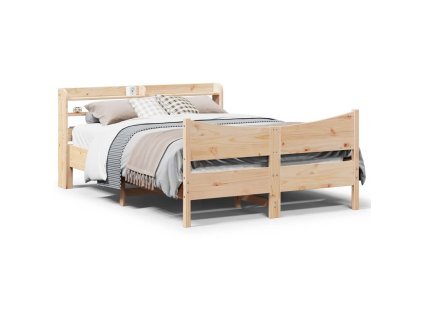 Multidom Posteľný rám s čelom 140x200 cm borovicový masív