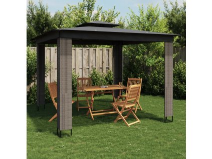 Multidom Altánok s dvojitou strechou antracitový 2,94x2,94 m oceľ