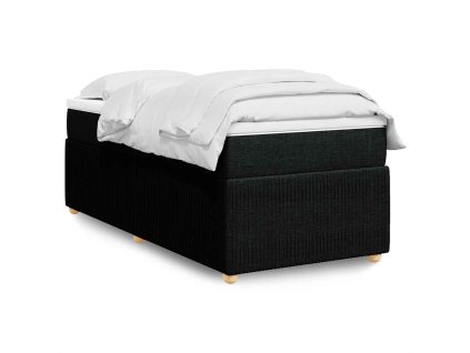 Multidom Posteľný rám boxspring s matracom čierny 90x200 cm látka