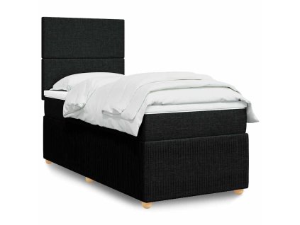 Multidom Posteľný rám boxspring s matracom čierny 90x200 cm látka