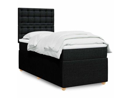 Multidom Posteľný rám boxspring s matracom čierny 90x200 cm látka