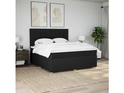 Multidom Posteľný rám boxspring s matracom čierny 180x200 cm látka