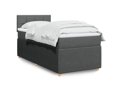 Multidom Posteľný rám boxsping s matracom tmavosivý 80x200 cm látka