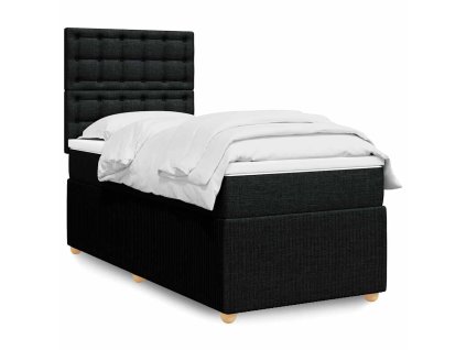 Multidom Posteľný rám boxspring s matracom čierny 90x200 cm látka