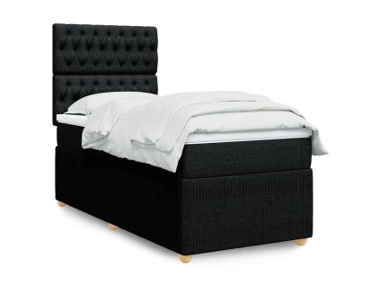 Multidom Posteľný rám boxspring s matracom čierny 80x200 cm látka