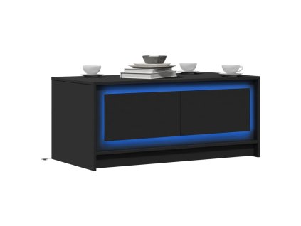 Multidom Konferenčný stolík s LED, čierny, kompozitné drevo