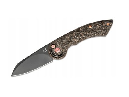 FOX Knives FX-550 CFB Radius Snake vreckový nôž 7,5 cm, čierna, ružová, uhlíkové vlákno, meď, titán