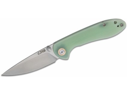 CJRB J1912S-NTG Feldspar Small vreckový nôž 7,6 cm, Stonewash, priesvitná zelená, G10 (CNC textúra)