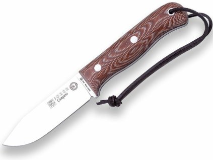 JOKER CM112 CAMPERO vonkajší nôž 10,5 cm, hnedá, Micarta, kožené puzdro