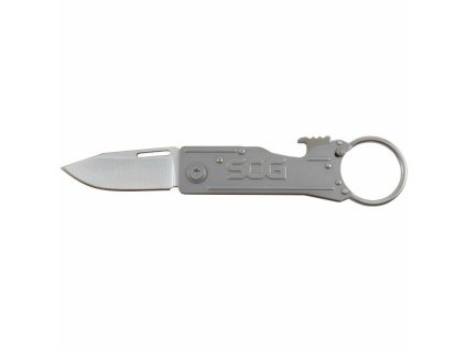 SOG-KT1001-CP KEYTRON - SATIN vreckový nôž 4,7 cm, celooceľový, kľúčenka, otvára na fľaše