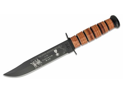 KA-BAR KB-9139 U.S. ARMY VIETNAM bojový zberateľský nôž 17,8 cm, čierna, koža, kožené puzdro