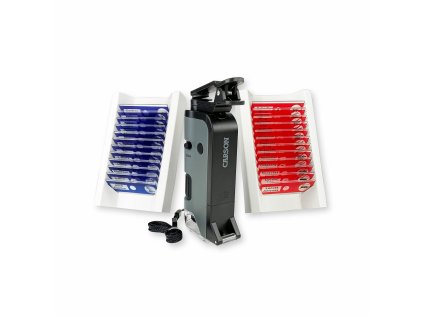 Carson MP-250BUN MicroFlip vreckový mikroskop 100x-250x, LED a UV, adaptér, 24 diapozitívov