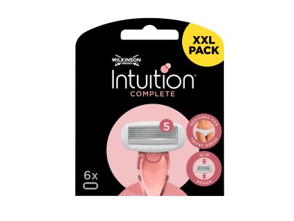 Wilkinson dámske náhradné hlavice s 5 čepieľkami pre strojček Intuition Complete, 6ks (7002065E)