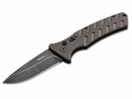 Böker Plus 01BO424 Strike DropPoint Coyote automatický nôž 8,5 cm, Stonewash, hnedá, oceľ, hliník