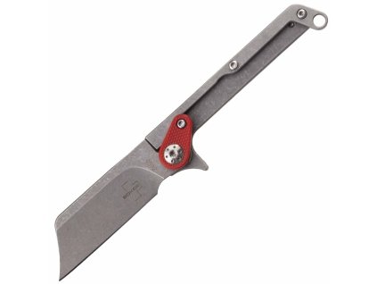 Böker Plus 01BO661 Fragment vreckový nôž 5 cm, Stonewash, červená, oceľ, G10, spona