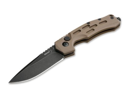 Böker Plus 01BO794 Thunder Storm Auto Coyote automatický taktický nôž 7,2 cm, hnedá, hliník