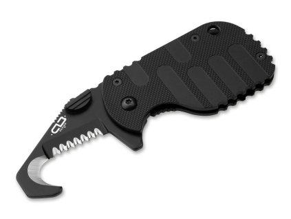 Böker Plus 01BO527 Rescom 2.0 malý záchranársky nôž 5,3 cm, celočierna, Zytel, spona