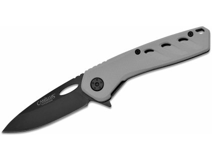 Camillus CMLS-19802 SLOT Gray vreckový nôž 7 cm, čierna, šedá, G10