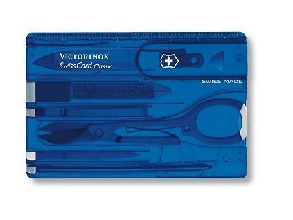 Victorinox 0.7122.T2 SwissCard Sapphire translucent imitácia platobnej karty, 10 funkcií, modrá