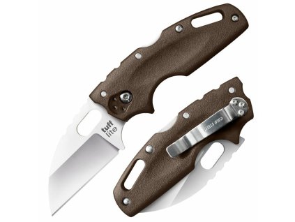 Cold Steel 20LTF Tuff Lite Plain Dark Earth vreckový nôž 6,4 cm, hnedá, Griv-Ex termoplast